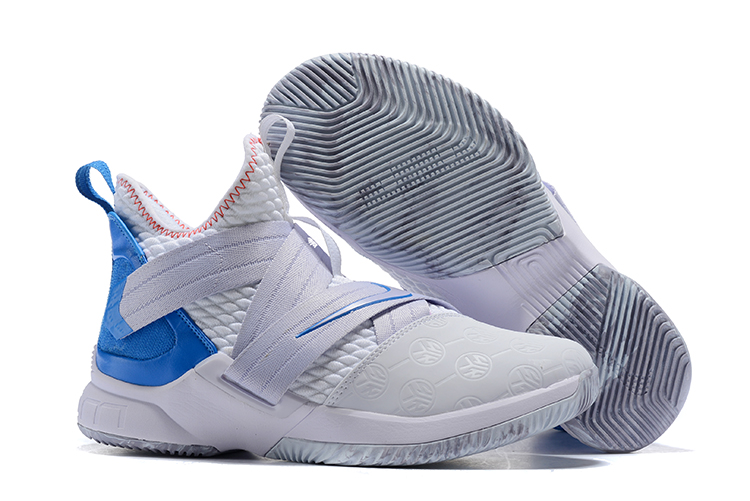 New Nike Lebron Soldier 12 Grey Blue Shoes